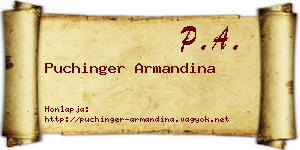 Puchinger Armandina névjegykártya